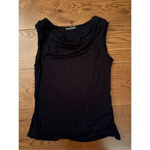 Velvet by Graham & Spencer Black Draped Sleeveless Top – Size M